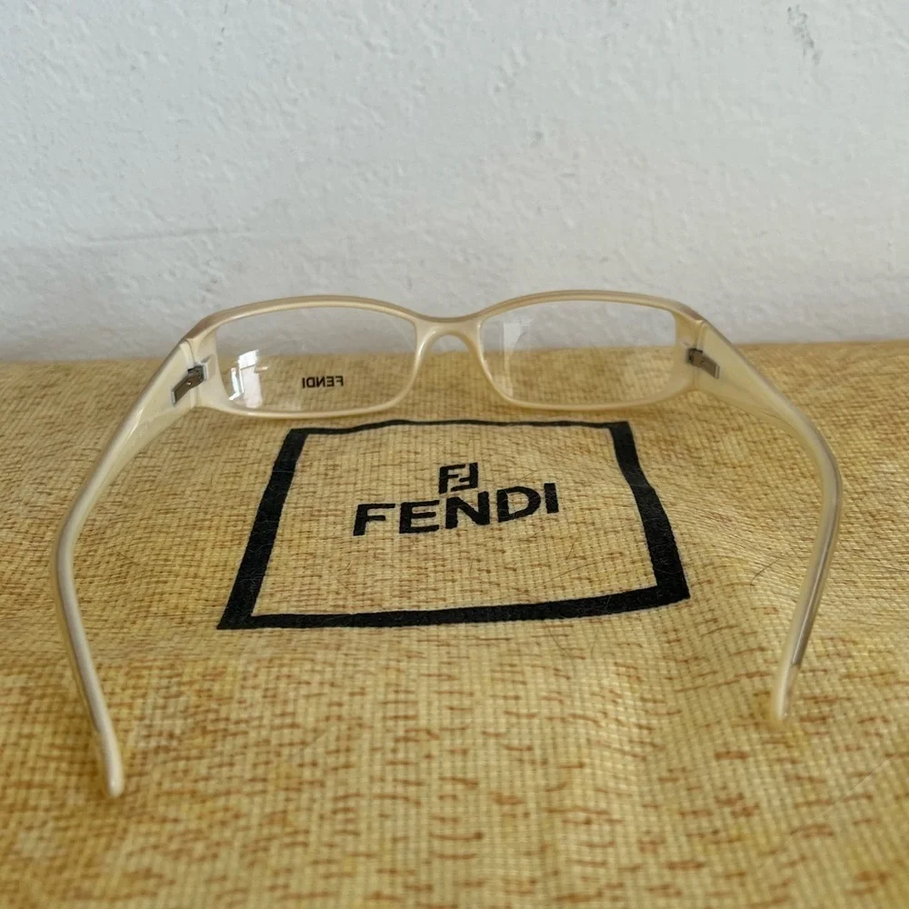 FENDI Readers Opague Cream Framed Sparkling Fendi Logo BNWOT
